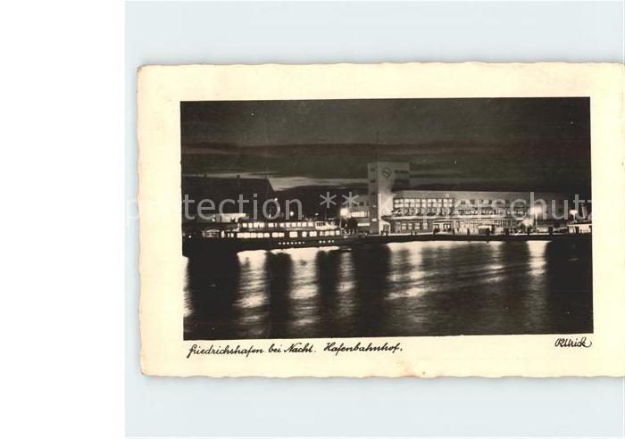 Friedrichshafen Bodensee bei Nacht Hafenbahnhof