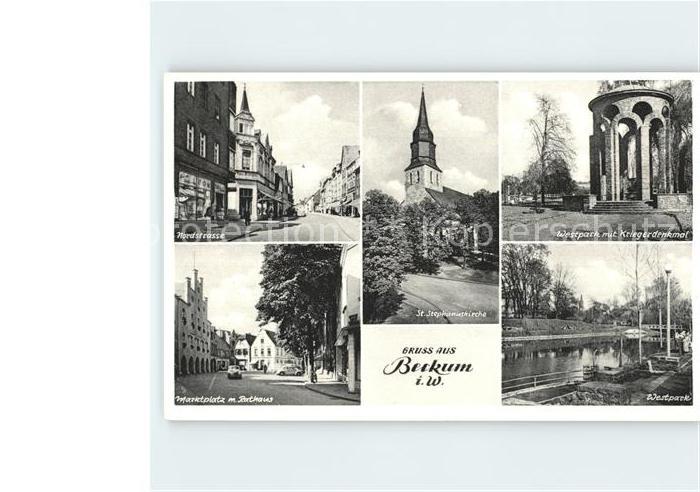 Beckum Westfalen Nordstr St Stepanunskirche Westpark mit Kriegerdenkmal Marktpla