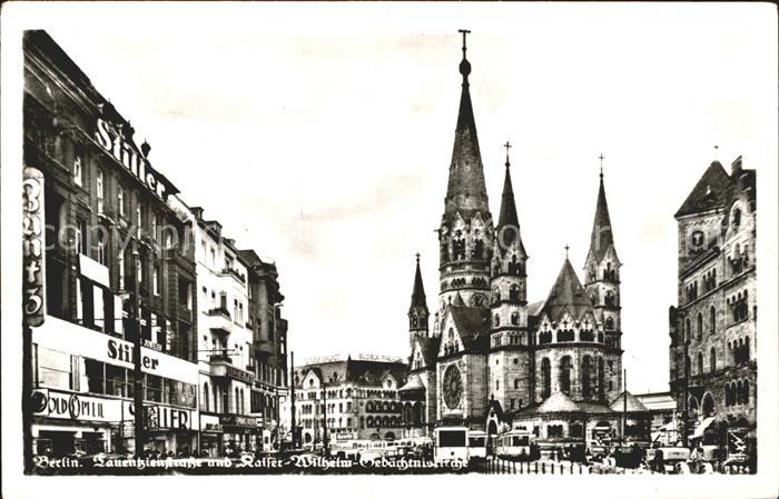 BERLIN  CITY Tauentzienstrasse und Kaiser Wilhelm Gedaechniskirche