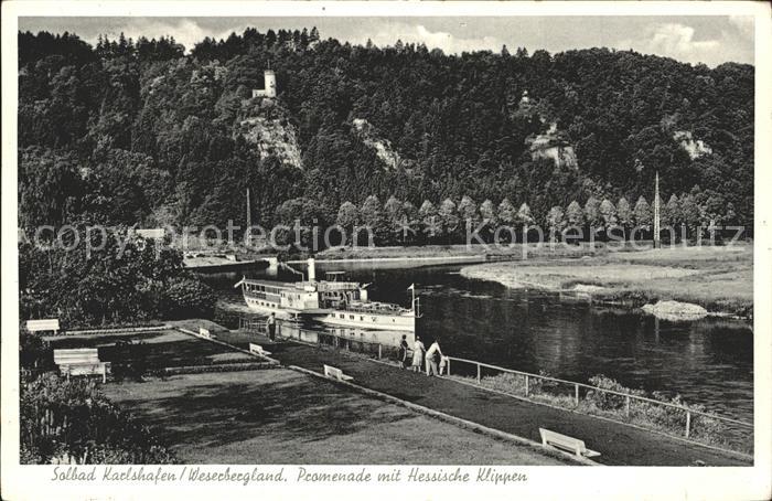 Bad Karlshafen Promenade mit Hessische Klippen