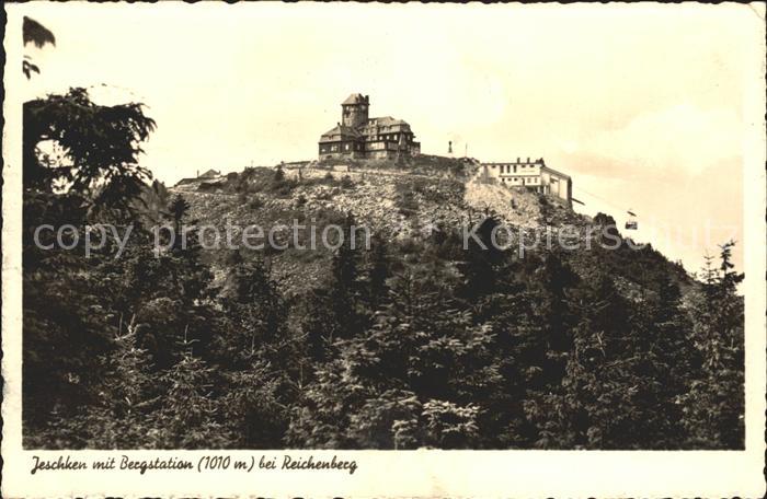 Jeschken Tschechien mit Bergstation bei Reichenberg