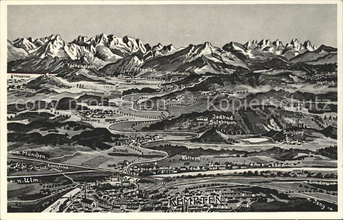 Kempten Allgaeu Panoramakarte