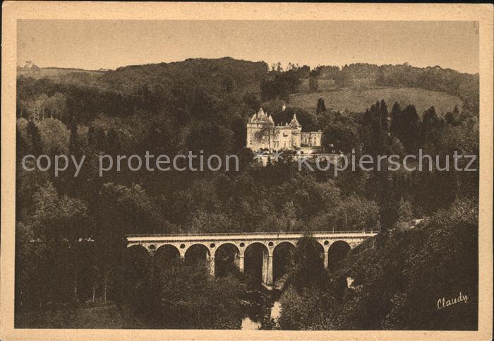 Chastellux-sur-Cure Viadukt Chateau Fliegeraufnahme