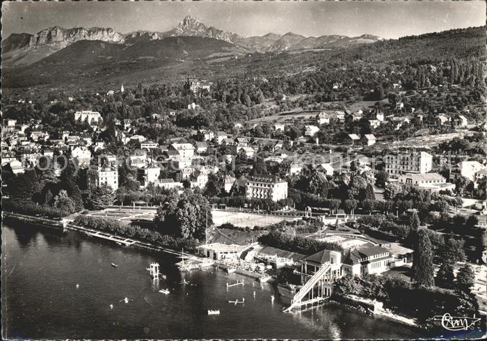 Evian-les-Bains Haute Savoie Fliegeraufnahme Plage et Dent d`Oche