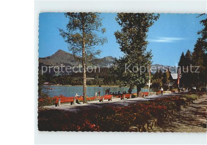 Kitzbuehel Tirol Seepromenade am Schwarzsee