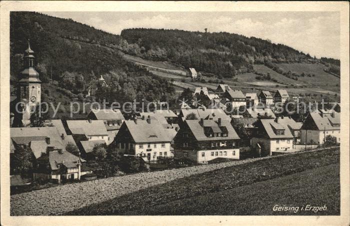 Geising Erzgebirge Ortsansicht mit Kirche