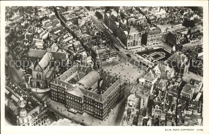 Amsterdam Niederlande Dam met Koninklijk Paleis Luchtopname