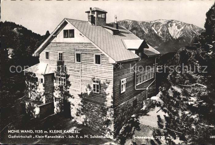 Hohe Wand Alpen Gastwirtschaft Klein Kanzelhaus Schneeberg