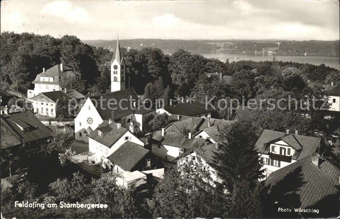 Feldafing Ortsansicht mit Kirche Starnbergersee