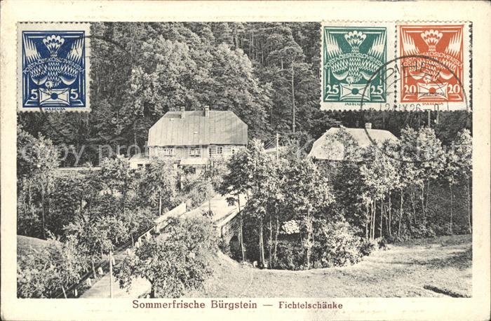 Buergstein Tschechien Fichtelschänke Sommerfrische Stempel au