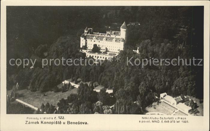 Benesov u Prahy Zamek Konopiste Schloss Fliegeraufnahme