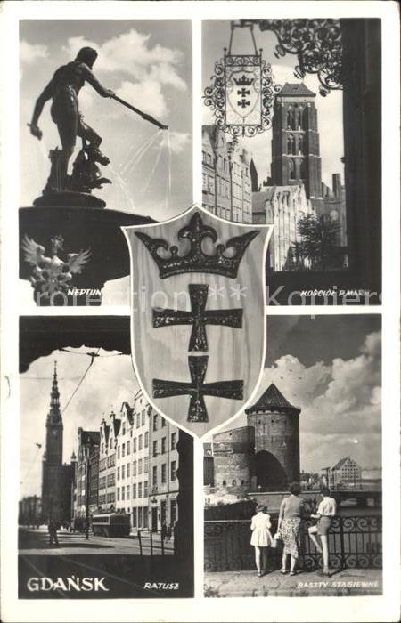 Gdansk Neptunbrunnen Kirche Bastei Rathaus