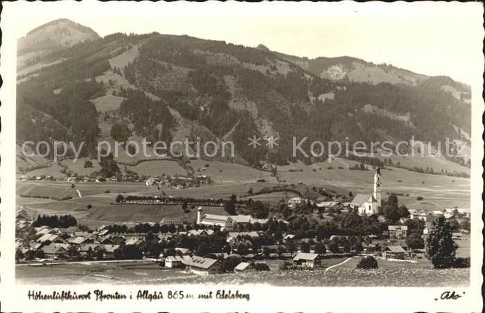 Pfronten Ostallgaeu Bayern Gesamtansicht Hoehenluftkurort mit Edelsberg