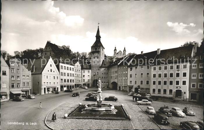 Landsberg Lech Platz Brunnen Turm