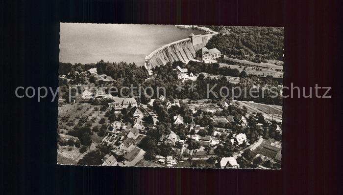 Edersee mit Sperrmauer Edertalsperre Fliegeraufnahme