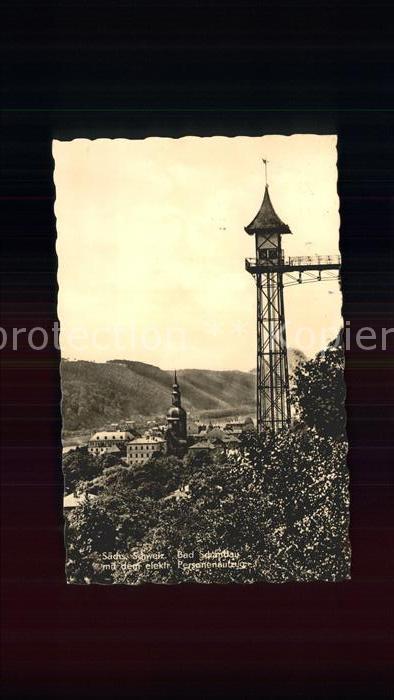 Bad Schandau mit elektrischem Personenaufzug Aussichtsturm