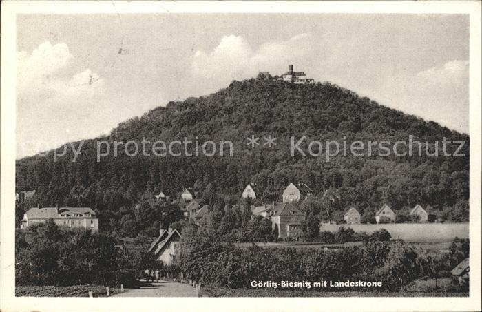 Biesnitz Ortsansicht mit Landeskrone Burg