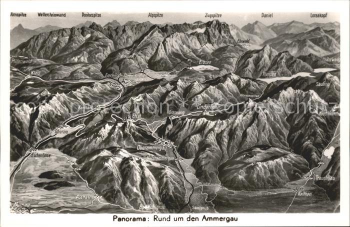 OBERAMMERGAU Bayern Panorama rund um den Ammergau Alpen Vogelperspektive