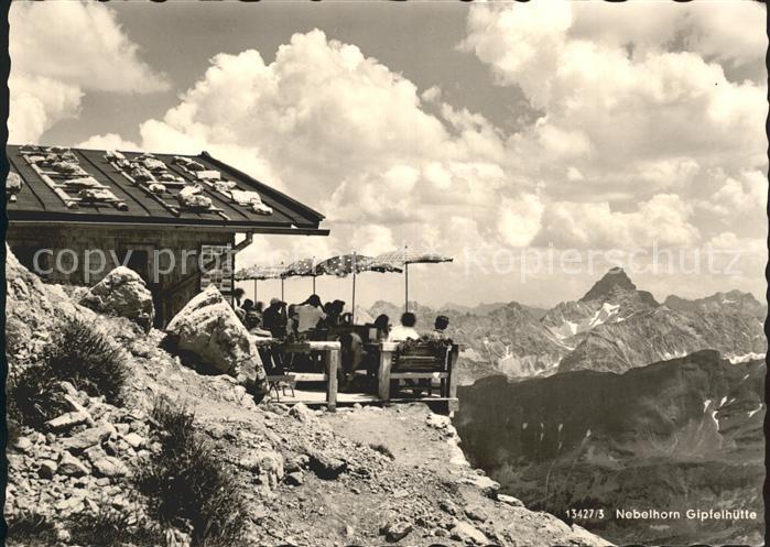 Oberstdorf Gipfelhuette Nebelhorn Alpenpanorama