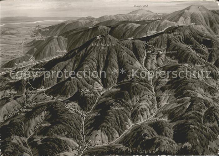 BADENWEILER BW Hochblauen aus Vogelperspektive Schwarzwald Bromsilber