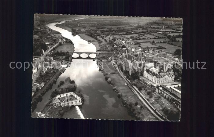 Solesmes Sarthe Abbay Saint Pierre vue aerienne
