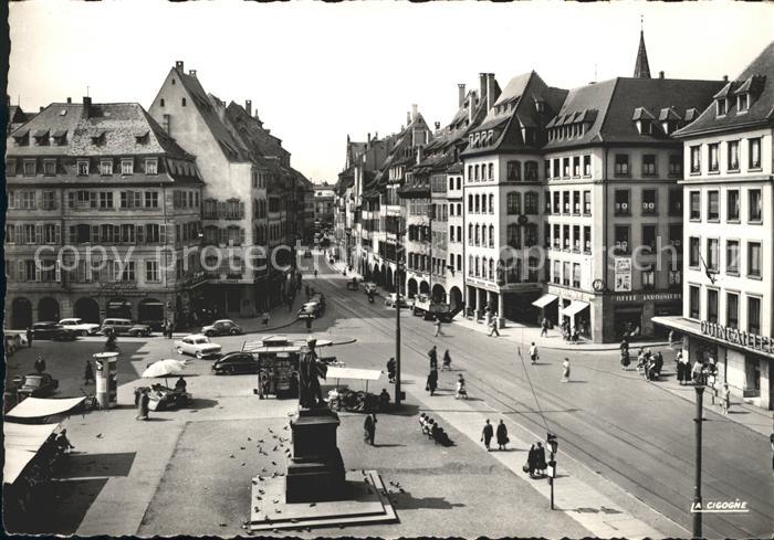 Strasbourg Alsace Place Gutenberg Monument Rue des Grandes Arcades