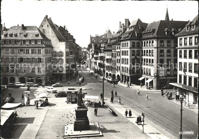 Strasbourg Alsace Place Gutenberg Monument Rue des Grande