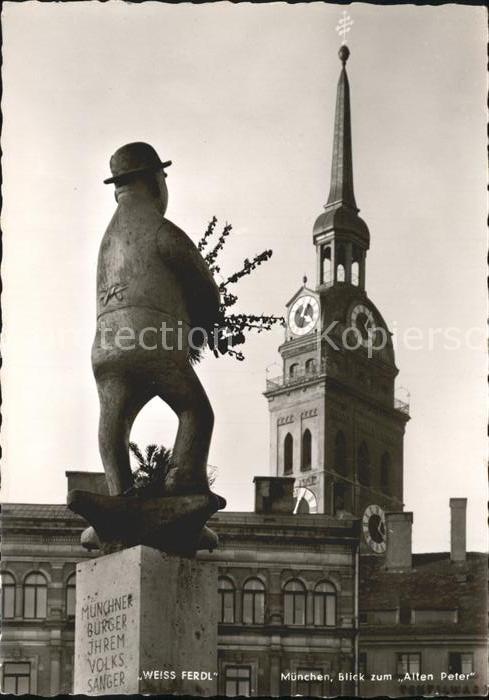 Muenchen Bayern Weiss Ferdl Brunnen Pfarrkirche Alter Peter