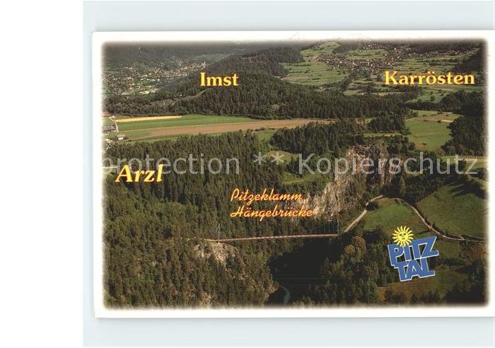 Arzl Pitztal Pitzeklamm Haengebruecke Fliegeraufnahme
