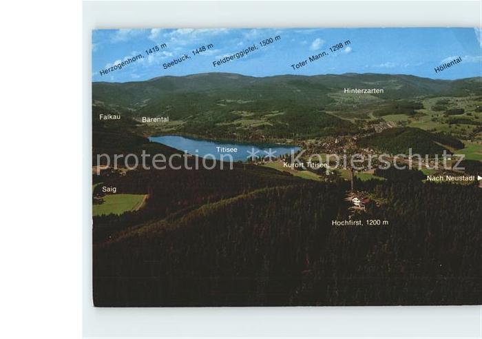 TITISEE Schwarzwald BW Panorama Blick ueber den Hochfirst Schwarzwald Fliegerauf