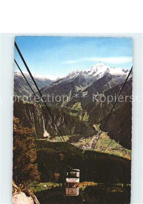 Mayrhofen Zillertal Panorama Blick von der Penkenbahn Bergstation Seilbahn Ahorn