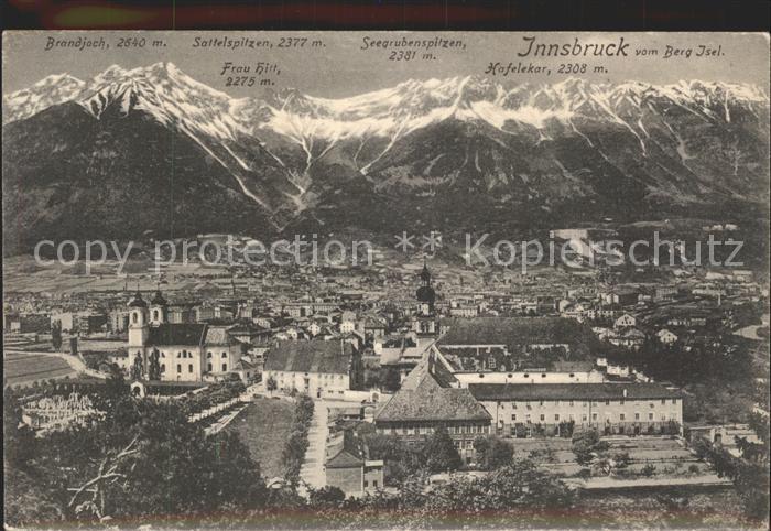Innsbruck Brandjoch Sattelspitzen Frau Hitt Seegrubenspitzen Hafelkar Berg Isel