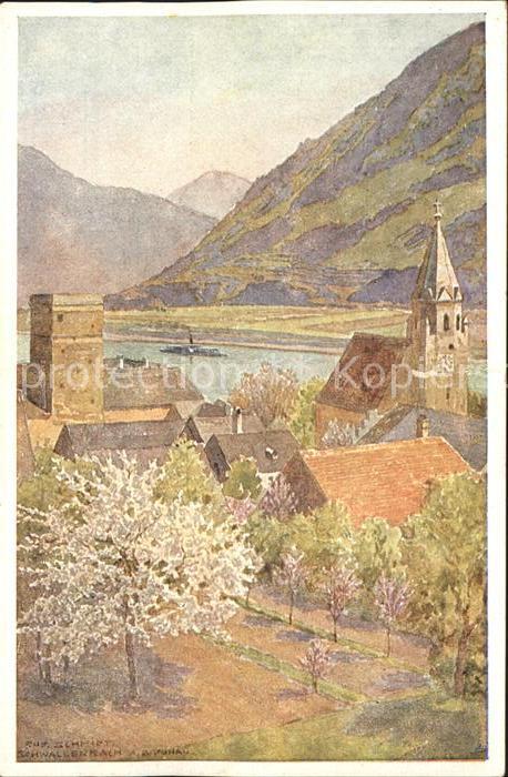 Schwallenbach Kuenstlerkarte Erste K K Priv Donau Dampfschiffahrtsgesellschaft W