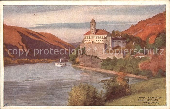 Schoenbuehel-Aggsbach Kuenstlerkarte Erste Donau Dampfschiffahrtsgesellschaft Wi