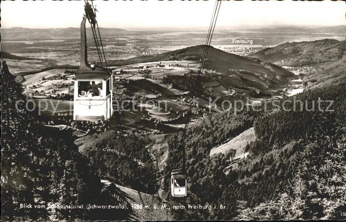 Freiburg Breisgau Blick vom Schauinsland Seilbahn