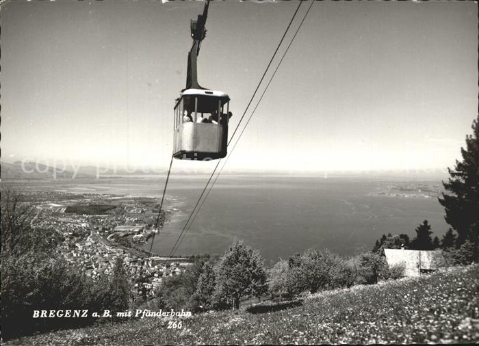 Bregenz Vorarlberg mit Pfaenderbahn Bodensee