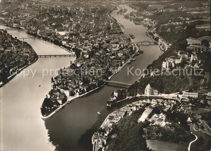 PAssAU Bayern Fliegeraufnahme Dreifluesse