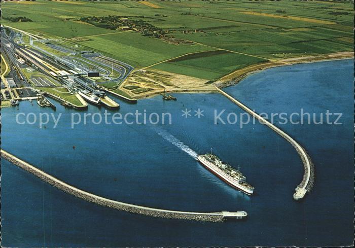 Fehmarn Fliegeraufnahme Faehrbanhof Puttgarden