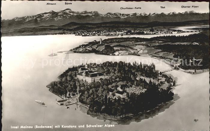Mainau Konstanz Altmann Saentis Schurfirsten Kette Toedi Glarner Alpen