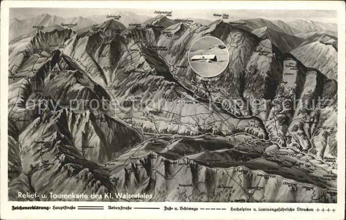 Walsertal Kleinwalsertal Panoramakarte