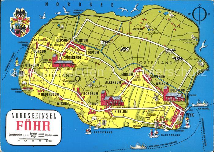 Insel Foehr Landkarte