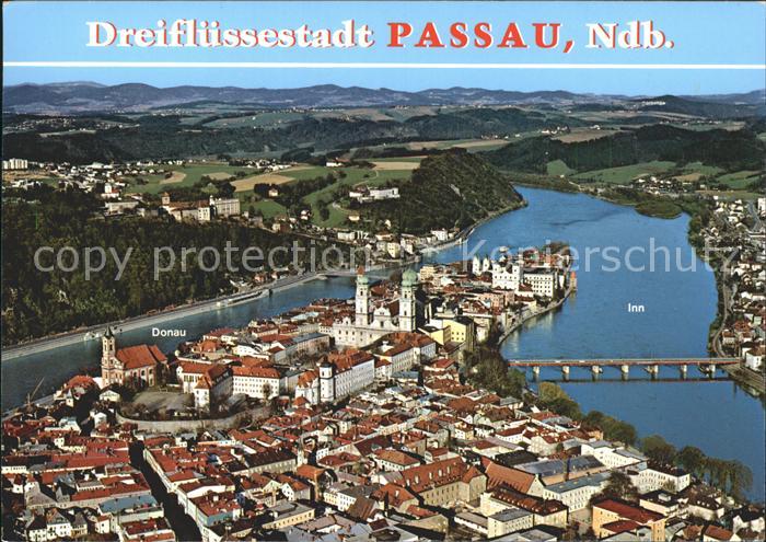PAssAU Bayern Fliegeraufnahme Dreifluessestadt