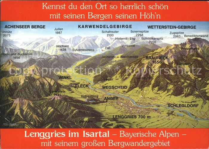 Lenggries Karwendelgebirge Panoramakarte