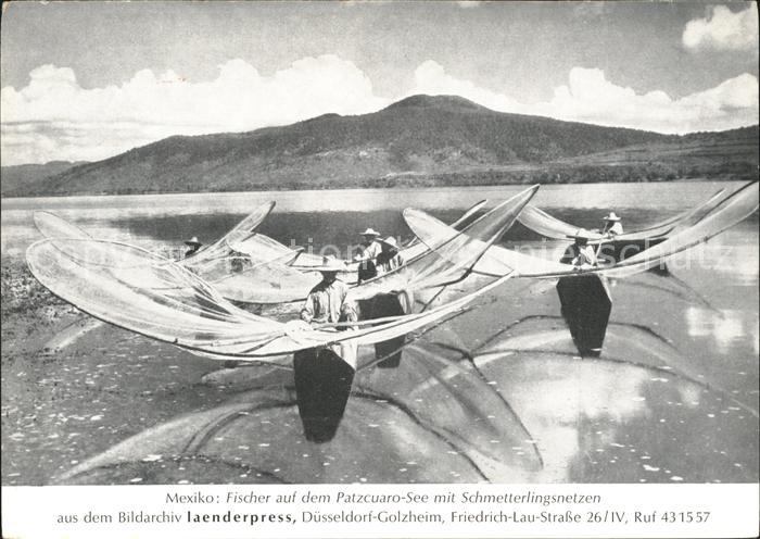 Mexico Fischer auf Patzcuaro See mit Schmetter