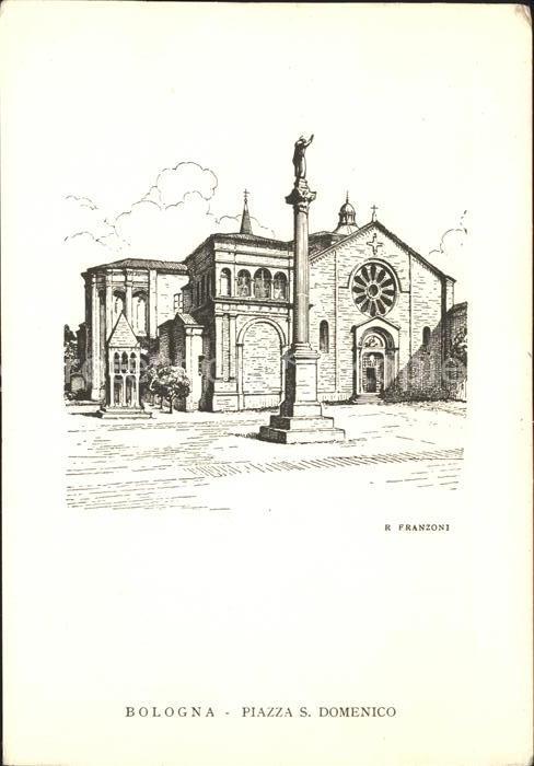 Bologna Piazz S. Domenico Kuenstlerkarte