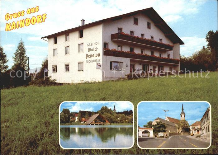 Kaindorf Gasthof Pension Rechberger Ortspartie Kirche