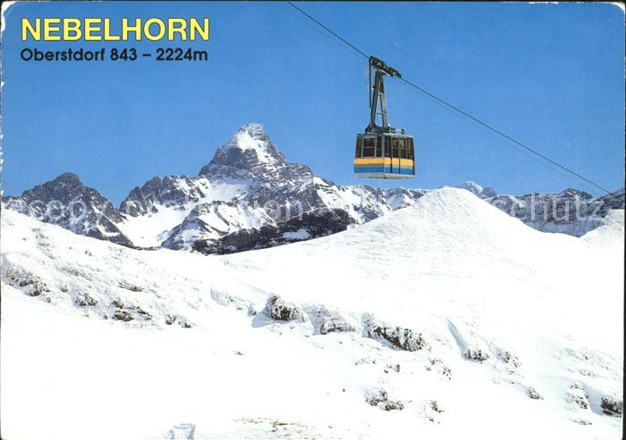 Oberstdorf Nebelhornbahn Bergbahn gegen Hochvogel Wintersportplatz