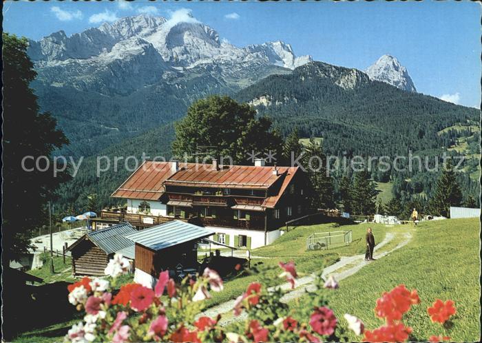 GARMISCH-PARTENKIRCHEN Bayern Berggasthof Eckbauer gegen Hochblassen Alpspitze u