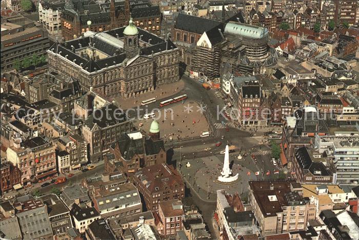 Amsterdam Niederlande Dam Koeniglicher Palast Nationaldenkmal Fliegeraufnahme