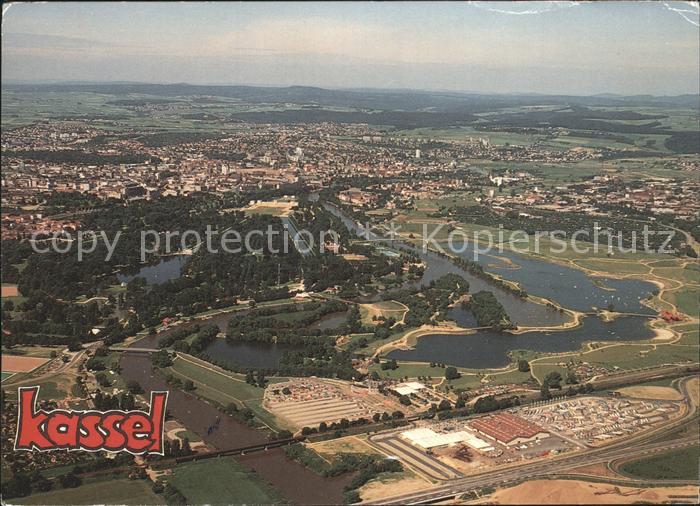 KAssEL  CITY Stadtpark Fulda Freizeitzentrum Messehallen Fliegeraufnahme